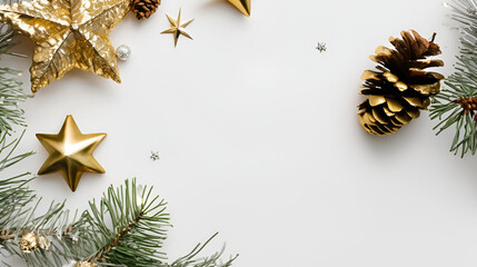 christmas background with branches and balls