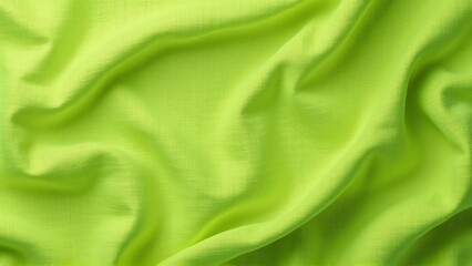 Obraz premium Seamless Lime Green Linen Fabric Texture, Draped Flat Lay Background