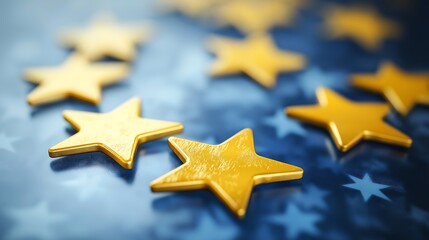 Fototapeta premium AA visually appealing feedback system showcasing customers submitting reviews and stars for evaluating business performance