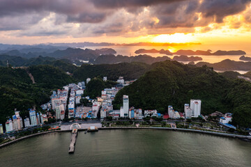 Beautiful landscape Lan Ha bay view from the Cat Ba Island.