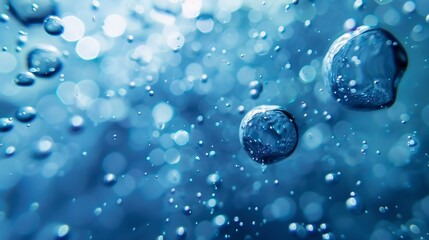 Abstract Underwater Bubblescape: A Symphony of Blue