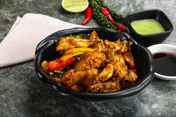 Vietnamese cuisine - fried frog with vegetables