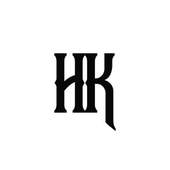 HK monogram logo design letter text name symbol monochrome logotype alphabet character simple logo