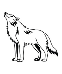 Wolf silhouette vector illustrations
