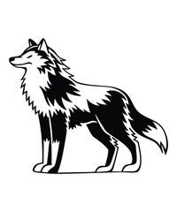 Wolf silhouette vector illustrations