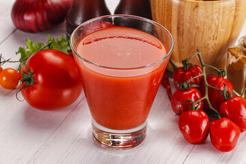 Fresh Tomato juice in the glass