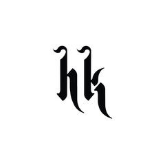 HK monogram logo design letter text name symbol monochrome logotype alphabet character simple logo