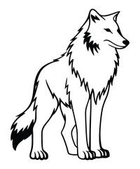 Wolf silhouette vector illustrations