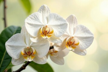 Obraz premium Vanilla Orchid Blooms & Pods - Elegant Floral Display