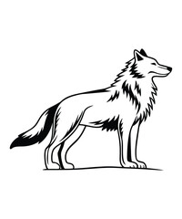 Wolf silhouette vector illustrations