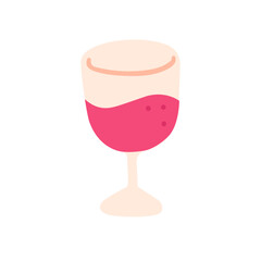 Glass of wine hand drawn illustration