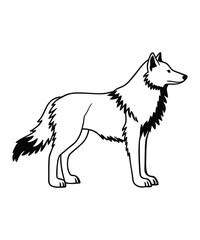 Wolf silhouette vector illustrations