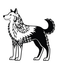Wolf silhouette vector illustrations
