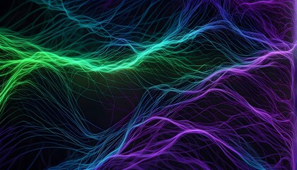 Naklejka premium flowing neural network, with glowing nodes connecting and disconnecting in a smooth and rhythmic pattern