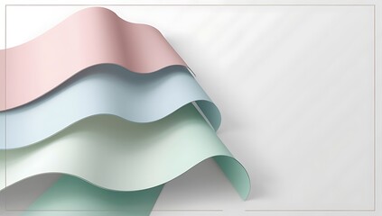 Obraz premium Abstract pastel paper waves layered design