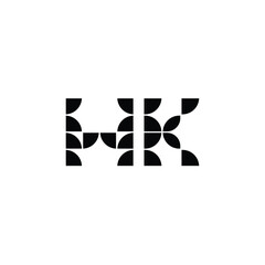 HK monogram logo design letter text name symbol monochrome logotype alphabet character simple logo