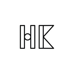 HK monogram logo design letter text name symbol monochrome logotype alphabet character simple logo