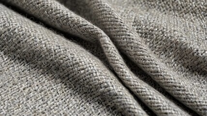 Fototapeta premium White jute hessian sackcloth canvas sack cloth woven texture pattern background in white light grey color