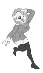 ノリノリでポーズを決めるギャル