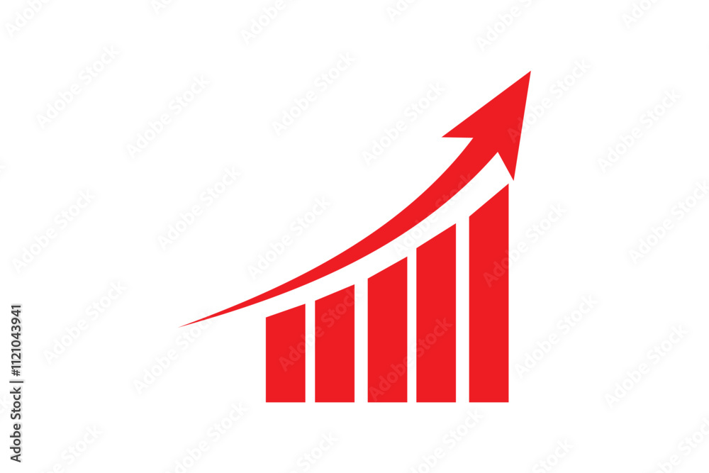 Wall mural graph going up and down sign with green and red arrows vector. flat design vector illustration conce