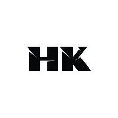 HK monogram logo design letter text name symbol monochrome logotype alphabet character simple logo
