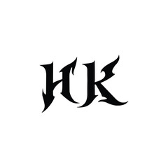 HK monogram logo design letter text name symbol monochrome logotype alphabet character simple logo