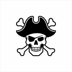 Skulls and crossbones. Skulls with crossbones icons collection isolated on white background. Death logo, symbol, sign. Pirate symbol. Vector graphic
