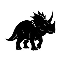 Triceratops Dinosaur Silhouette Illustration for Kids Decor, Learning Tools, and Art.