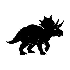 Triceratops Dinosaur Silhouette Illustration for Nature, History, and Adventure Designs.