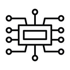 technology line icon, network architecture icon vector