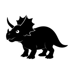 Triceratops Silhouette Vector for Prehistoric-Themed Merchandise and Decor Projects.