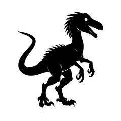 Velociraptor Silhouette Vector for Creative Dinosaur Themes and Learning Tools.