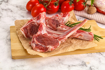 Raw Rack of Lamb for cooking