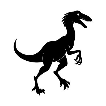 recommend clip art: Velociraptor Silhouette Vector for Prehistoric Decor and Dinosaur Art Themes.