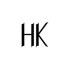 HK monogram logo design letter text name symbol monochrome logotype alphabet character simple logo