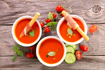 tomato soup, gazpacho or salmorejo