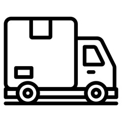 Delivery truck icon outline vector symbol illustration