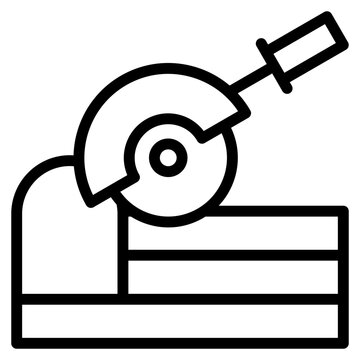 black circular saw cutting wood clip art preview
