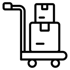 Trolley cart icon outline vector symbol illustration