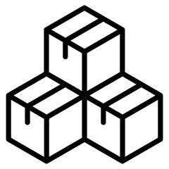 Box icon outline vector symbol illustration