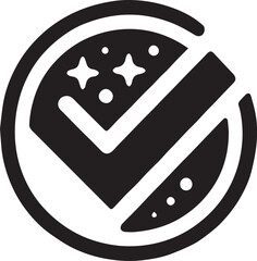 Obraz premium A clean, black-and-white vector icon of a check mark, perfect for use in logos, designs, and web projects. Ideal for approval, confirmation, or success-themed graphics.