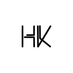 HK monogram logo design letter text name symbol monochrome logotype alphabet character simple logo