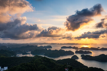 Beautiful landscape Lan Ha bay view from the Cat Ba Island.