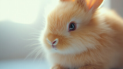 Obraz premium Adorable Fluffy Bunny Rabbit Closeup Soft Fur Pet Animal