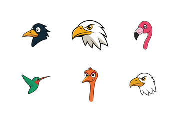 set of cartoon birds