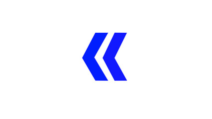 Blue color directional arrow.