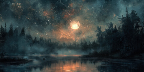 Obraz premium Nature's Contrasts: From Serene Dawn to Mystical Twilight
