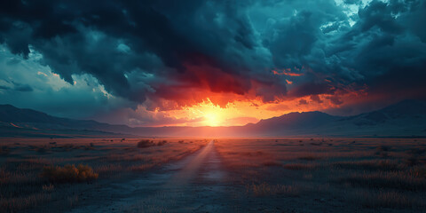 Obraz premium Nature's Contrasts: From Serene Dawn to Mystical Twilight