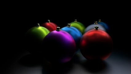 Christmas tree decorations. Green scene. Golden Christmas tree ball with gold star. Christmas tree ball ornaments	