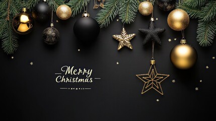 Elegant Christmas Decorations Black Gold Theme